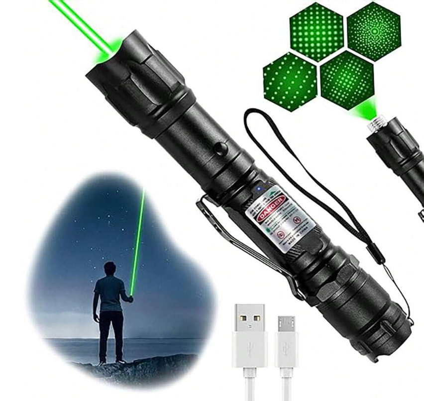 Įkraunamas žalias lazeris