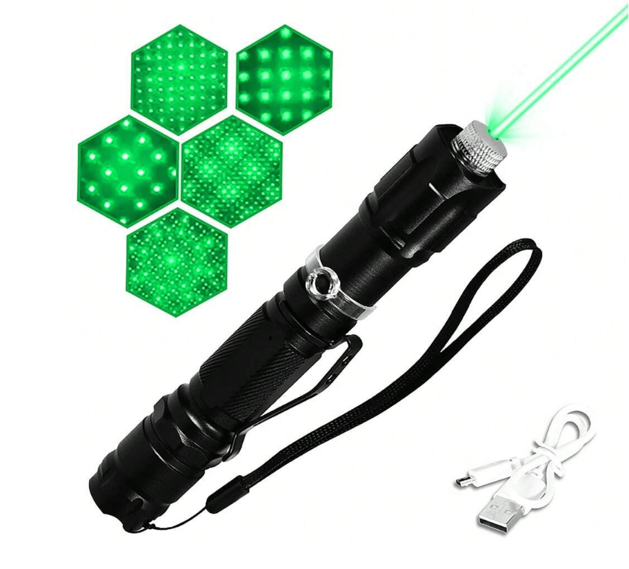 Įkraunamas žalias lazeris