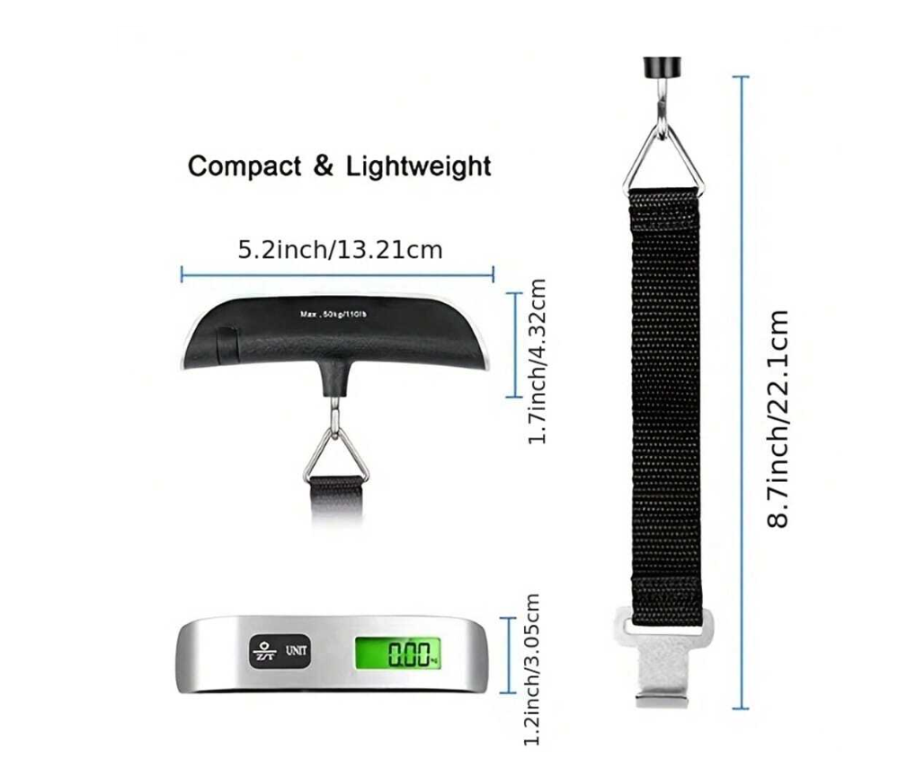 Skaitmeninė Nešiojama Bagažo Svarstyklė su LCD Ekranu