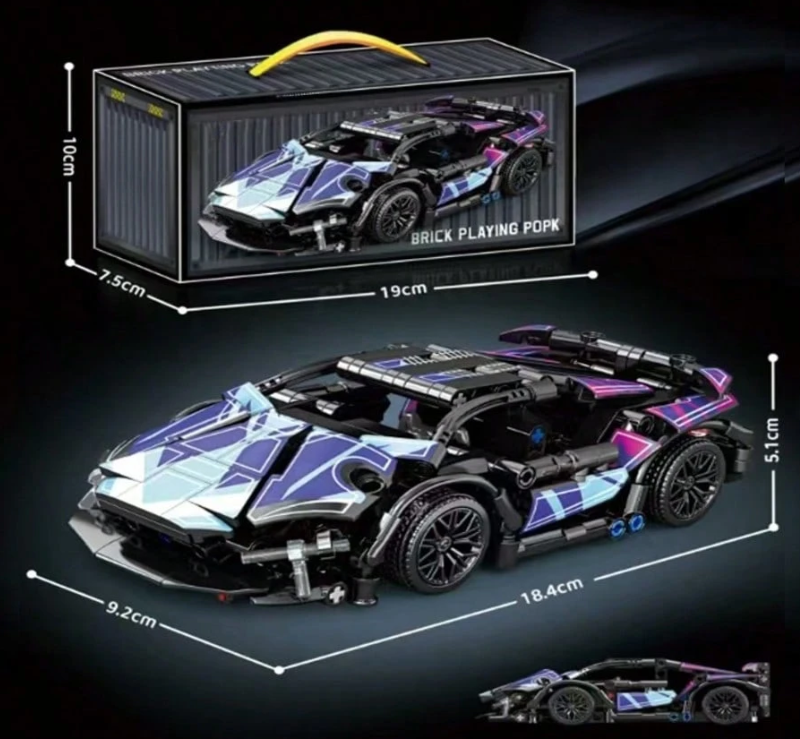 Superautomobilio Statybinių Blokų Konstruktorius (800 dalių)