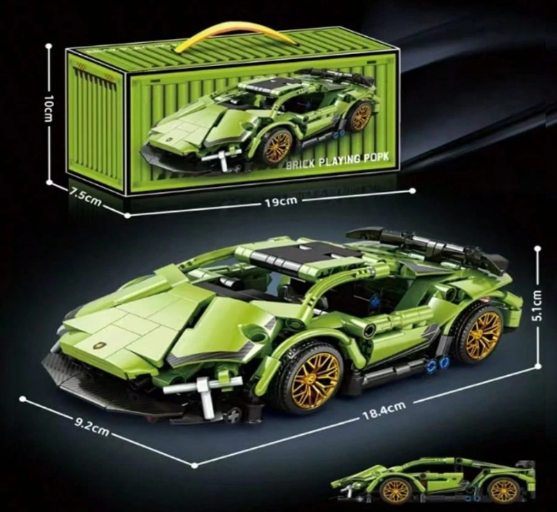 Superautomobilio Statybinių Blokų Konstruktorius (800 dalių)