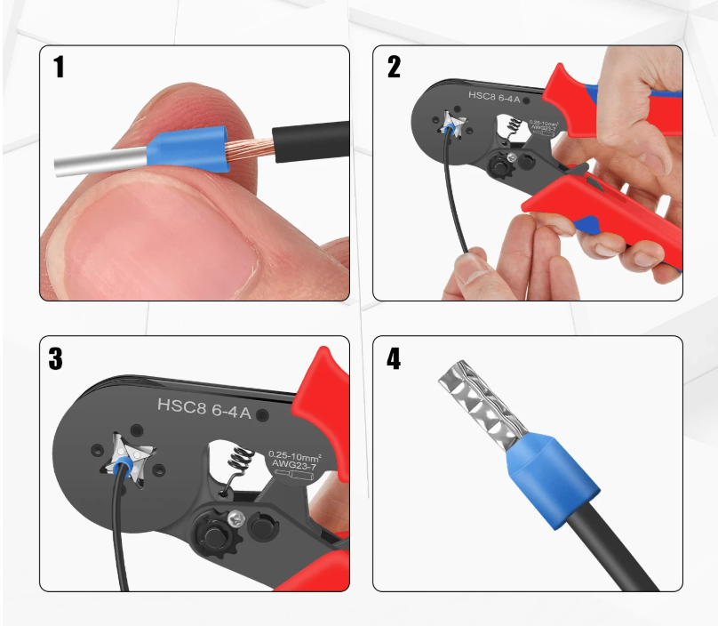 HSC8 Kabelių Antgalių Užspaudimo Replės