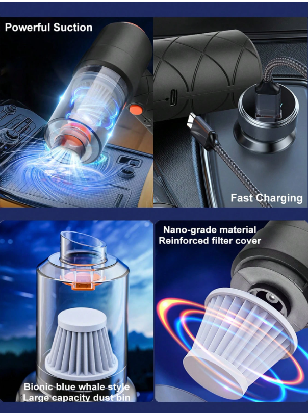 Belaidis Rankinis Dulkių Siurblys Su HEPA Filtru