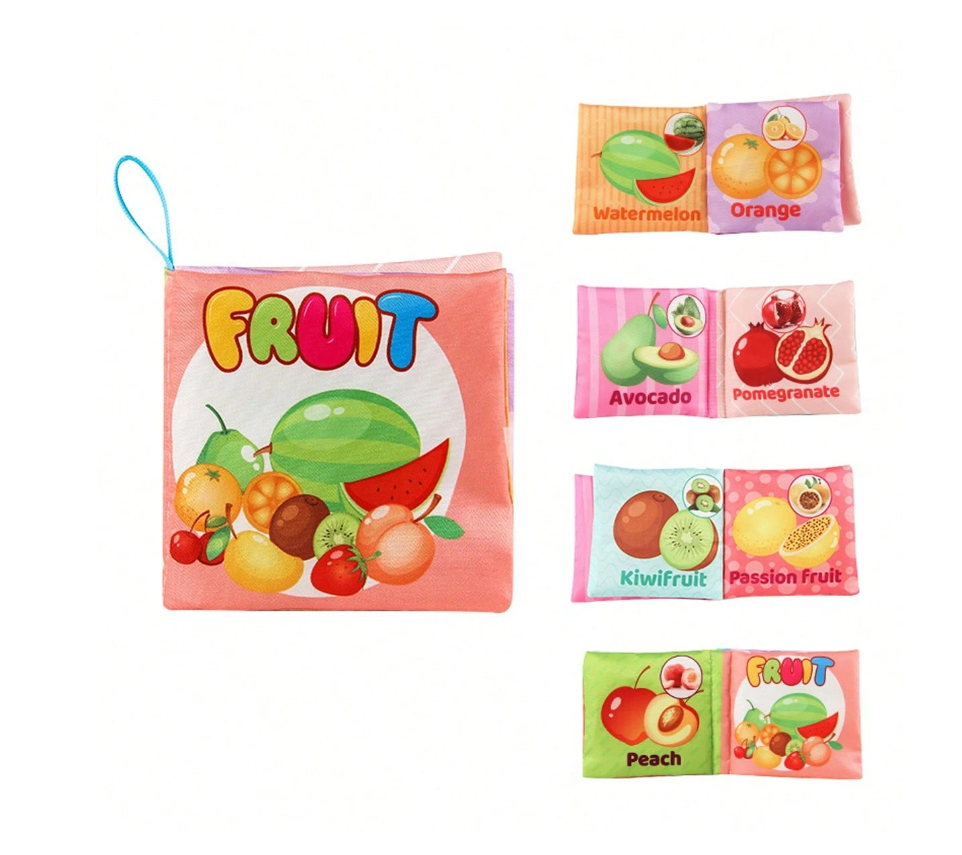 Minkšta Mokomoji Knyga Vaikams (vaisiai)