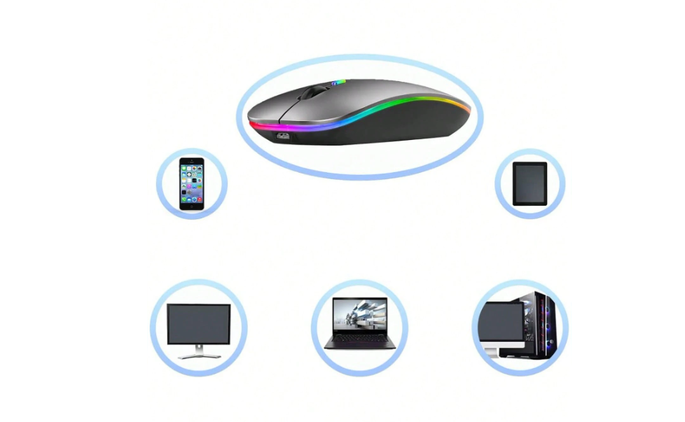 Belaidė RGB Kompiuterio Pelė (pilka)