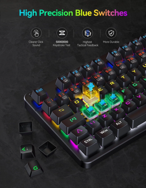 TECKNET RGB gaming klaviatūra