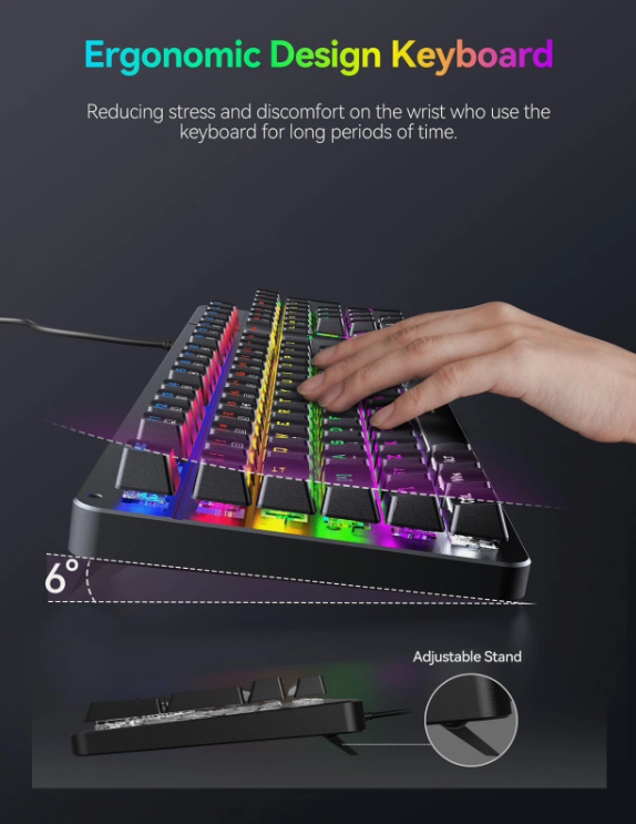 TECKNET RGB gaming klaviatūra