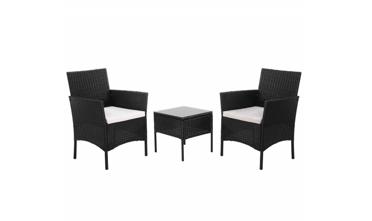 Lauko baldų komplektas Falko, juoda sp., 2 vietų