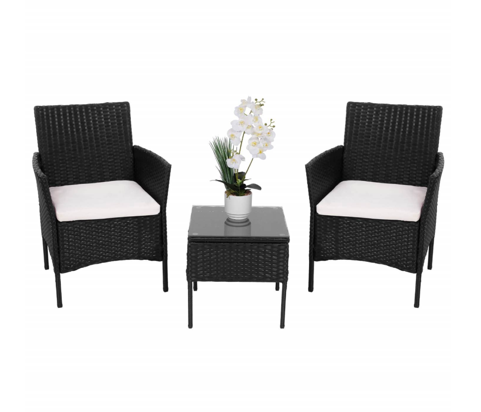 Lauko baldų komplektas Falko, juoda sp., 2 vietų