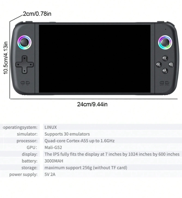Nešiojama Žaidimų Konsolė su 20 000 Žaidimų – 7" HD