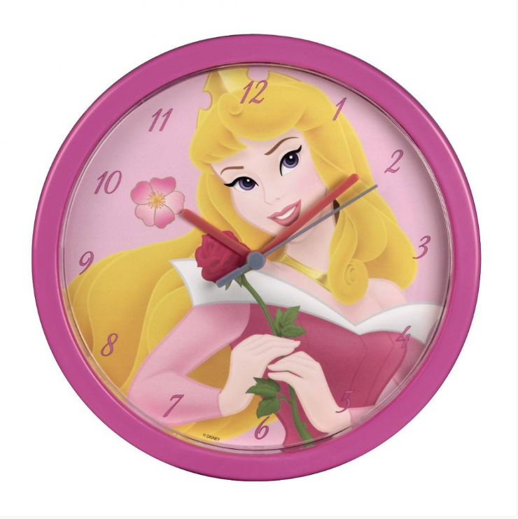 Vaikiškas Sieninis Laikrodis „Princess“ 25 cm – Mergaičių Kambario Dekoracija