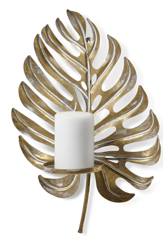 Dekoratyvinė Metalinė Sieninė Žvakidė – „Monstera“