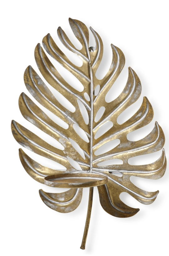 Dekoratyvinė Metalinė Sieninė Žvakidė – „Monstera“