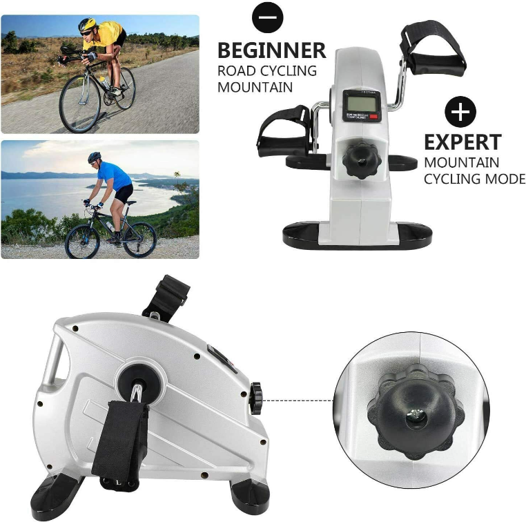 Mini pedalų treniruoklis su ekranu – kompaktiškas rankų ir kojų treniruoklis