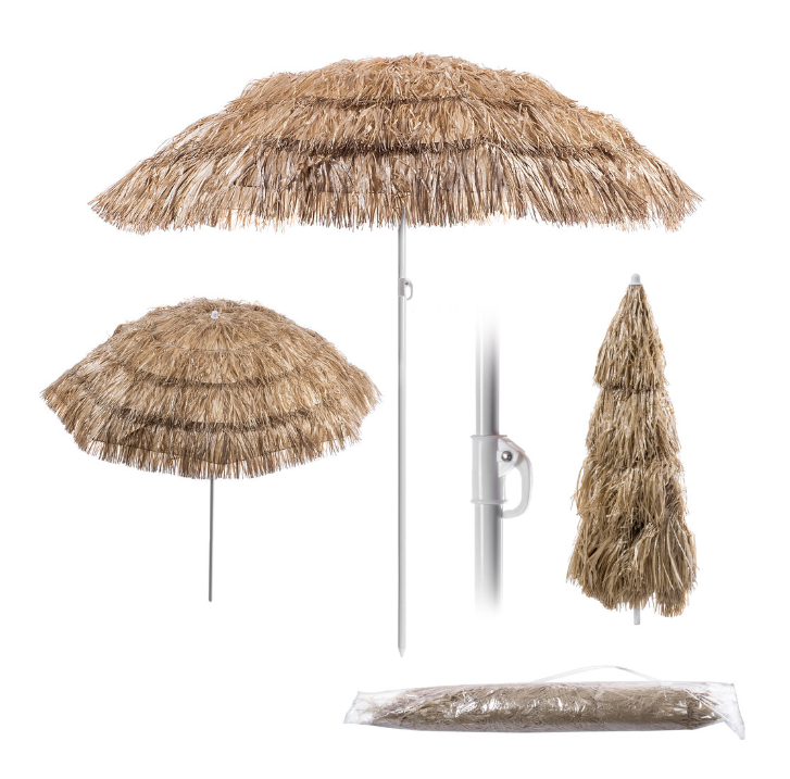 Kreminis paplūdimio skėtis ∅150 cm – su reguliuojamu aukščiu