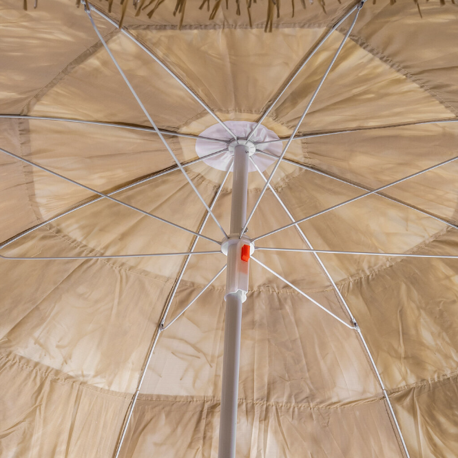 Kreminis paplūdimio skėtis ∅150 cm – su reguliuojamu aukščiu