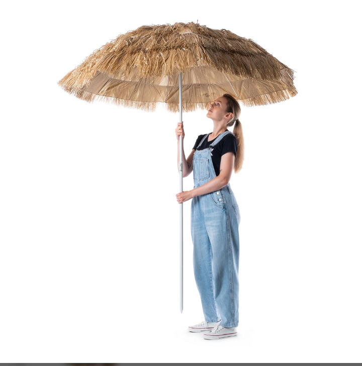 Kreminis paplūdimio skėtis ∅150 cm – su reguliuojamu aukščiu