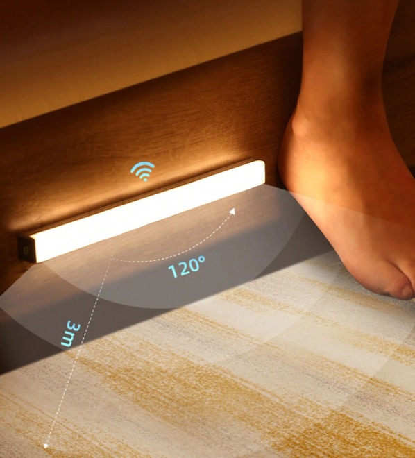 Priklijuojamas LED šviestuvas su judesio davikliu 50 cm