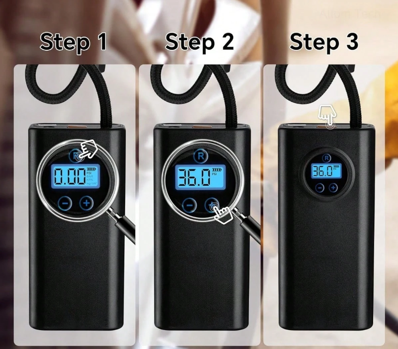 Nešiojamas Elektrinis Padangų Pripūtimo Kompresorius