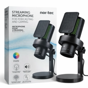“Nor‑Tec” RGB mikrofonas – streaming mikrofonas, žaidimams