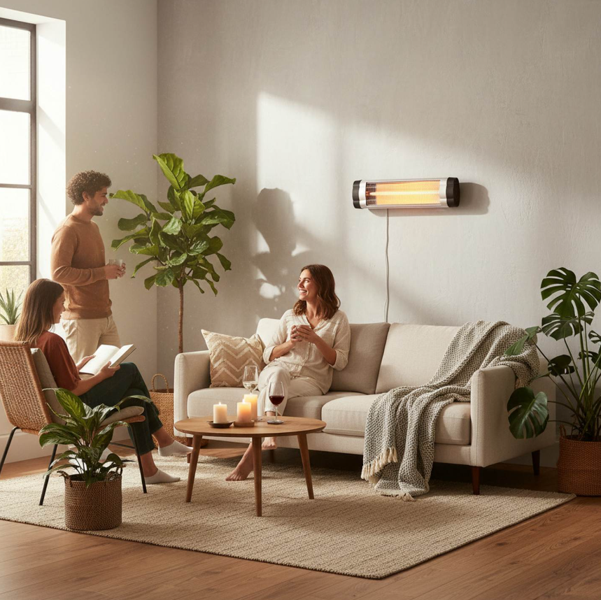 KESSER infraraudonųjų spindulių šildytuvas 2500 W – terasos ir balkono šildytuvas su nuotoliniu valdymu