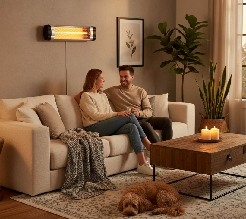 KESSER infraraudonųjų spindulių šildytuvas 2500 W – terasos ir balkono šildytuvas su nuotoliniu valdymu