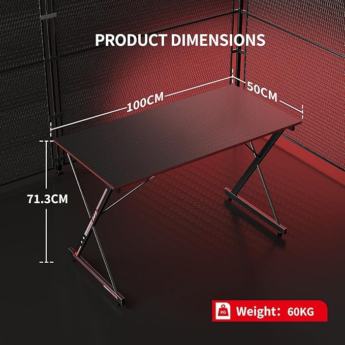 Gaming Kompiuterinis Stalas su Anglies Pluošto Paviršiumi