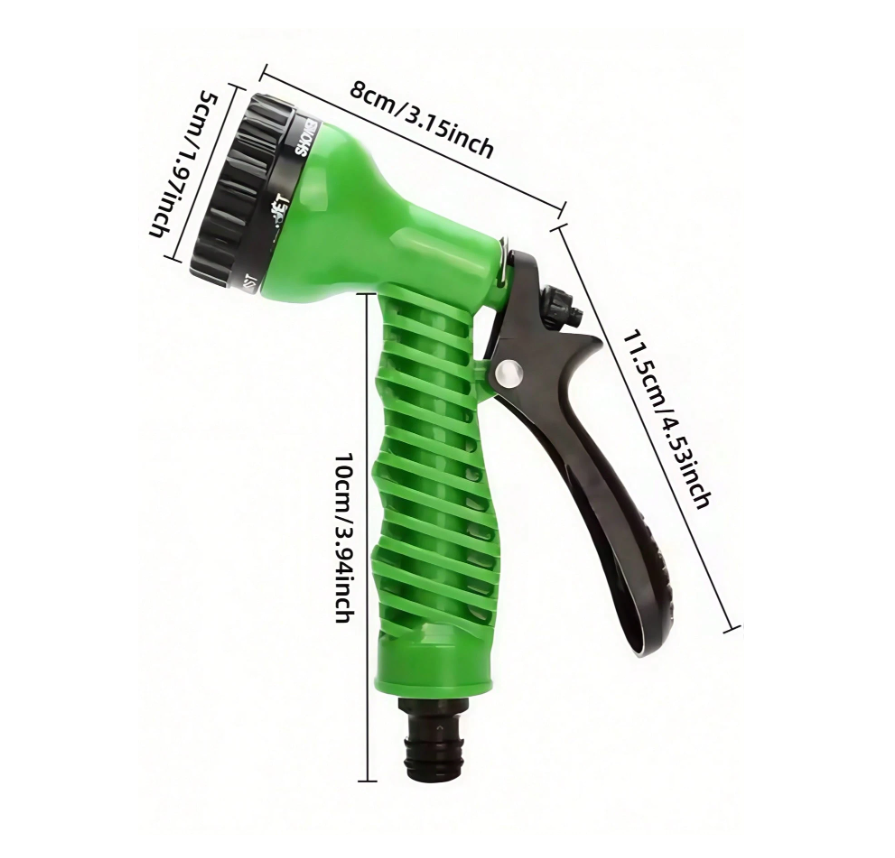 Reguliuojama sodo laistymo žarna su purškimo pistoletu