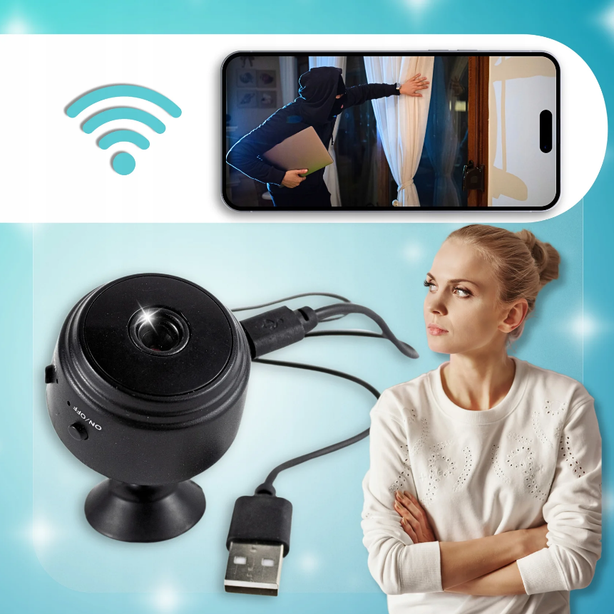 Mini belaidė WiFi stebėjimo kamera HD 1080P